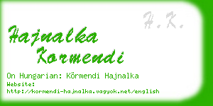 hajnalka kormendi business card