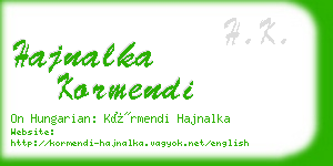 hajnalka kormendi business card